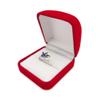 1 Qty - Premium Macaw-Red Flocked Velour Large-Square Ring Jewelry Box view 1