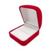 1 Qty - Premium Macaw-Red Flocked Velour Large-Square Ring Jewelry Box view 3