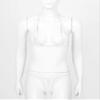 FEESHOW Womens Mesh Sheer Extreme Bikini Sets Micro Brazilian Swimsuit Halter Bra Top with G-String White One Size view 3