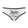 Custom Funny Boyfriend Name This Booty Belongs to Name White Women's Brief Panty Printed with Name for Girlfriend L view 1