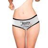 Custom Funny Boyfriend Name This Booty Belongs to Name White Women's Brief Panty Printed with Name for Girlfriend L view 3