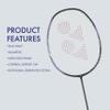 YONEX Graphite Badminton Racquet Astrox Lite Series (G4, 77 Grams, 30 lbs Tension) (Astrox 01 Black Purple) view 3
