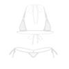 FEESHOW Womens Mesh Sheer Extreme Swimsuit Micro Brazilian Bikini Sets Halter Bra Top with G-String White One Size view 1