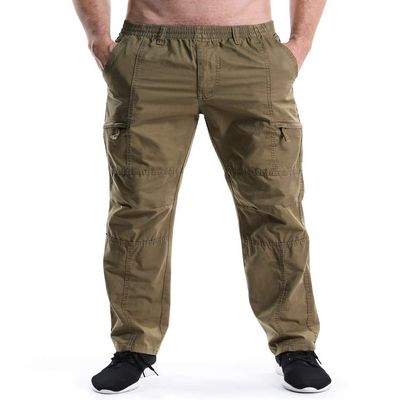 Men's Pull On Cargo Pants Elastic Waist Lightweight Chef Work Casual Lounge Srubs Slacks Soil Yellow Tag 4XL - US 40