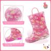EUXTERPA Kids Toddler Light Up Rain Boots Girls Waterproof Patterns and Glitter Boots with Easy On Handles, Cupcake, Little Kid Size 12 view 4