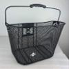 Bicycle Basket Quick Release for Electric Bikes and Non-Electric Bikes, Wide Cross BAR for Display, Wire Mesh, with Swing up Handle with Bracket. Color: Black view 1