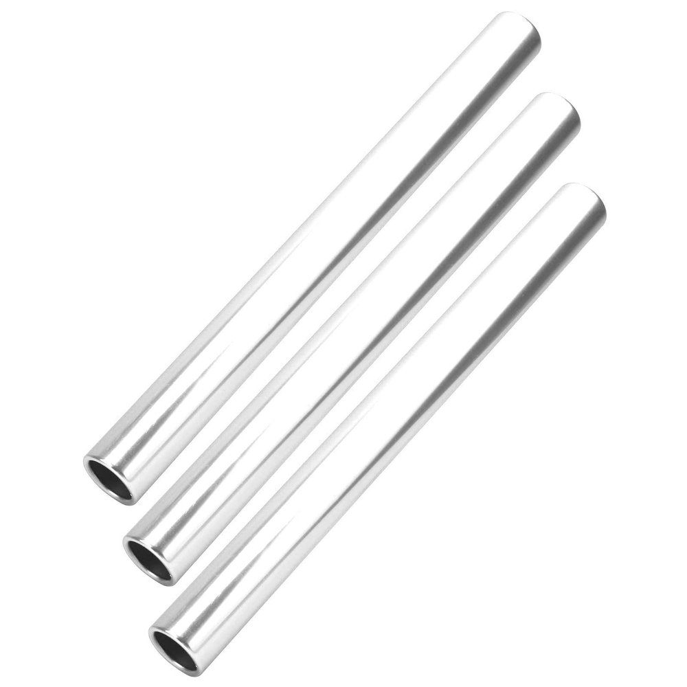 Relay Race Baton, 3 Pcs Aluminum Alloy Track and Field Relay Baton Sports Relay Race Baton Sports Game Props(Silver)