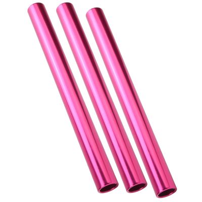 Keenso Relay Race Baton, 3 Pcs Aluminum Alloy Track and Field Relay Baton Sports Relay Race Baton Sports Game Props(Pink)
