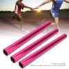 Keenso Relay Race Baton, 3 Pcs Aluminum Alloy Track and Field Relay Baton Sports Relay Race Baton Sports Game Props(Pink) view 2