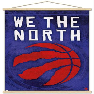 Trends International NBA Toronto Raptors-We The North 20 Wall Poster with Magnetic Frame, 22.375" x 34", Premium Print and Beechwood Hanger Bundle