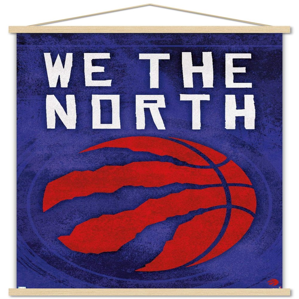 Trends International NBA Toronto Raptors-We The North 20 Wall Poster with Magnetic Frame, 22.375" x 34", Premium Print and Beechwood Hanger Bundle