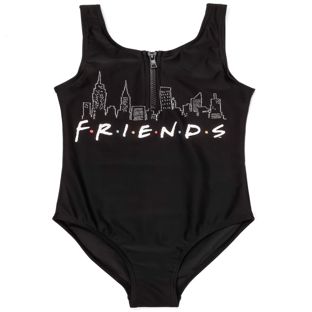 FRIENDS Swimsuit for Girls | Kids F.R.I.E.N.D.S Black Swimming Costume 11-12 Years