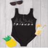FRIENDS Swimsuit for Girls | Kids F.R.I.E.N.D.S Black Swimming Costume 11-12 Years view 2