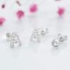 Initial Earrings For Women Mom Girlfriend, A-Z Alphabets Letters Earrings Sterling Silver Nickel Free Sensitive Earrings Studs (T) view 4