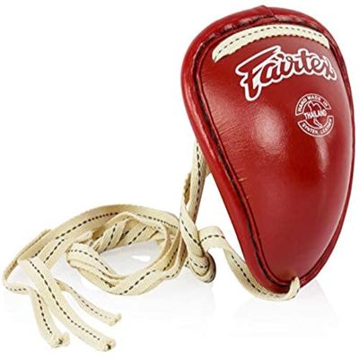Fairtex Muay Thai GC2 Groin Steep Cup for Combat Sports | Muay Thai & Kickboxing Groin Protection for Men, Youth, & Boys Stainless Steel & Adjustable Fit (Large-Red)