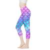AFPANQZ Mermaids Scales Leggings for Women Over Ankle Leggings Athletic Tummy Control Cycling Pants Lightweight Casual Tight Legging Gym Yoga Fitness Workout x-Large Bling Pink Teal Blue view 1