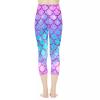 AFPANQZ Mermaids Scales Leggings for Women Over Ankle Leggings Athletic Tummy Control Cycling Pants Lightweight Casual Tight Legging Gym Yoga Fitness Workout x-Large Bling Pink Teal Blue view 4