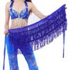 Belly Dance Costume Sequin Tassel Fringe Hip Scarf Belt Waist Beach Wrap Skirt (Dark Blue,One Size) view 2