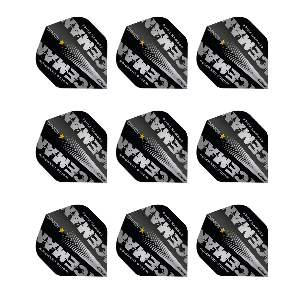 RED DRAGON Gerwyn Price Iceman World Champion Silver Edition Dart Flights - 3 Sets per Pack (9 Flights in Total)