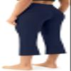AFITNE Yoga Pants for Women Bootcut Capris with Pockets High Waisted Flare Workout Bootleg Yoga Crop Flared Athletic Gym Pants Navy Blue - XXL view 4