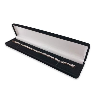 1 Qty - Premium Midnight-Black Flocked Velour Long Bracelet/Watch Jewelry Box