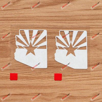 Arizona Flag Map Decal Sticker Vinyl US State - 2 Pack White, 3 Inches - No Background for Car Boat Laptop 01281