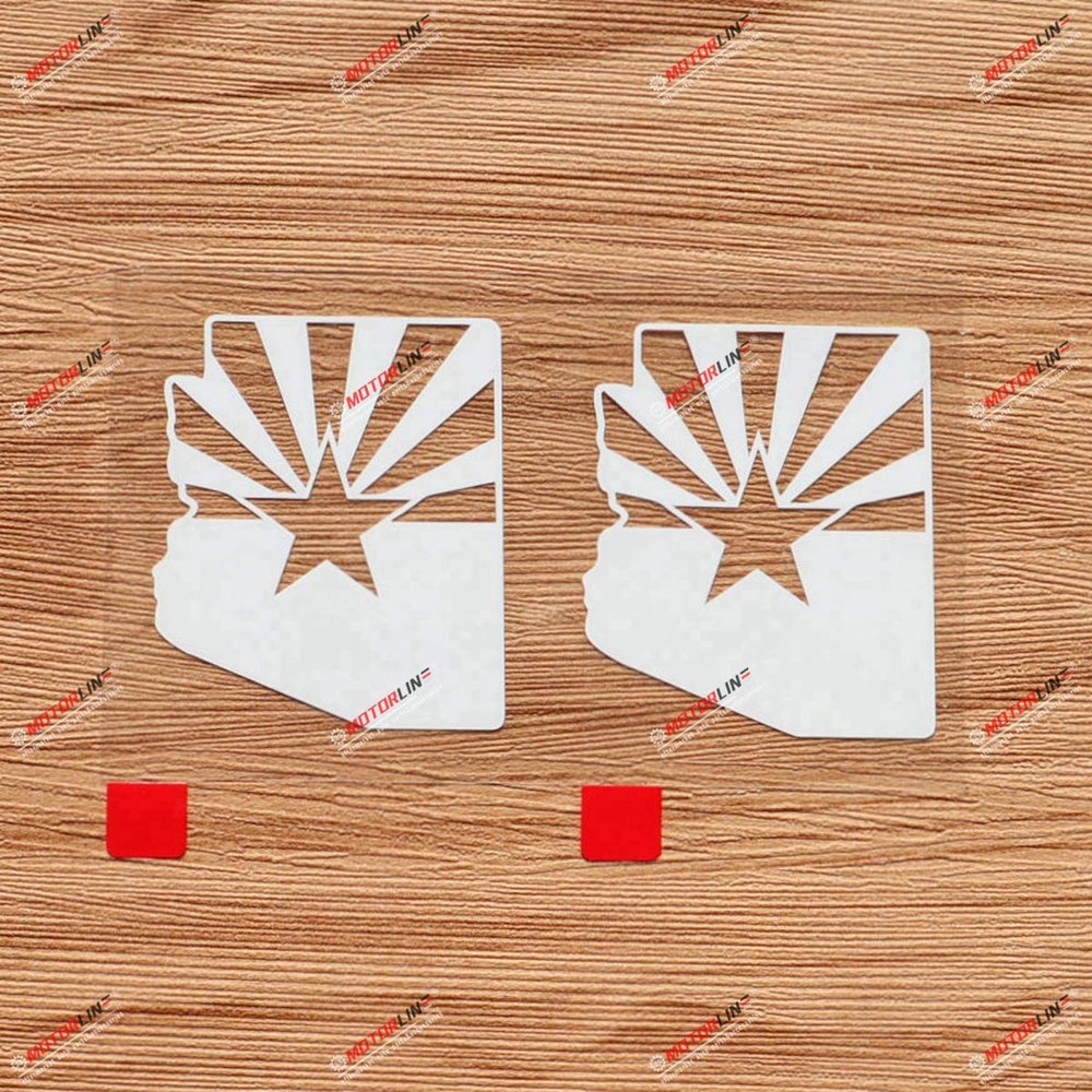Arizona Flag Map Decal Sticker Vinyl US State - 2 Pack White, 3 Inches - No Background for Car Boat Laptop 01281