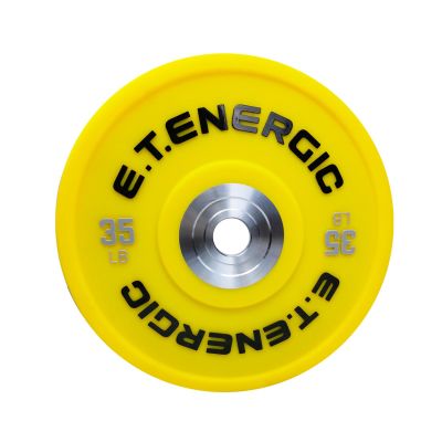 E.T.ENERGIC 35Lb Bumper Plate Odorless with 2" Opening Olympic Weight Plate with Hard Chrome Insert Strength Training