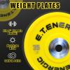 E.T.ENERGIC 35Lb Bumper Plate Odorless with 2" Opening Olympic Weight Plate with Hard Chrome Insert Strength Training view 2