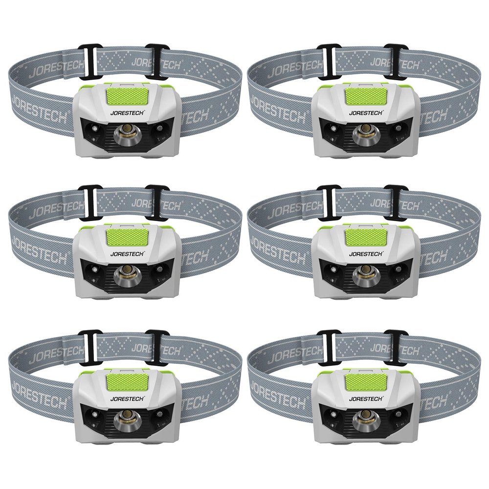 JORESTECH LED Headlamp Flashlight IPX4 Water Resistant with 4 Modes for Camping, Hiking, Repairing, etc. (6, White)