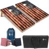 Tailgating Pros Cornhole Boards - 4'x2' & 3'x2' Cornhole Game w/Carrying Case & Set of 8 Corn Hole Bean Bags w/Tote view 1