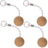 AB Tools 4PK 52mm Floating Cork Ball Keyring Key Float Boat Fishing Sailing Key Buoyant view 1