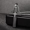 Holizaly Men's Cross Necklace 316L Stainless Steel Pendant White/Gold/Black/Blue Rolo Chain-Gift Box included view 4