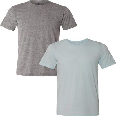 Bella Canvas Unisex Crew Neck Triblend Short Sleeve Tee (2-Pack) LRG-Grey-Ice