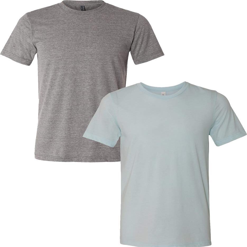 Bella Canvas Unisex Crew Neck Triblend Short Sleeve Tee (2-Pack) LRG-Grey-Ice