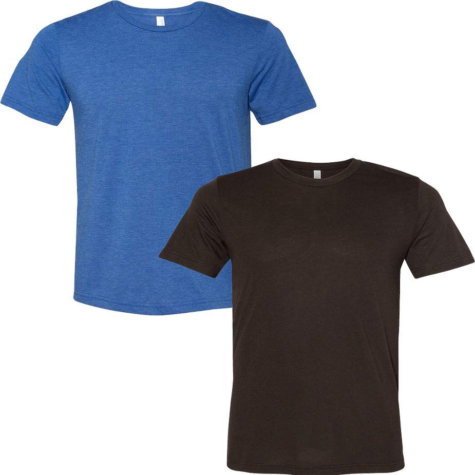 Bella Canvas Unisex Crew Neck Triblend Short Sleeve Tee (2-Pack) LRG-Royal-Espresso