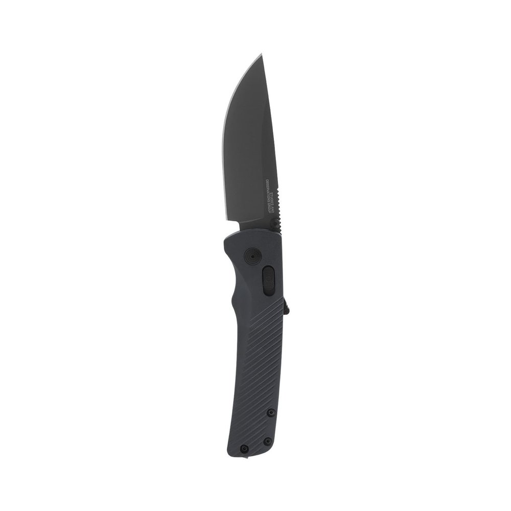 SOG Flash AT Daily Carry Ambidextrous Straight Pocket Folding Knife| Ergonomic Handle & Deep-Carry Clip | D2 Steel Blade, Urban Grey