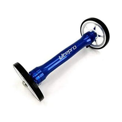 London Craftwork Eazy Wheels Extender for BROMPTON Folding Bicycle in BLUE Easy Wheels Extension (Extender + Silver Wheels)
