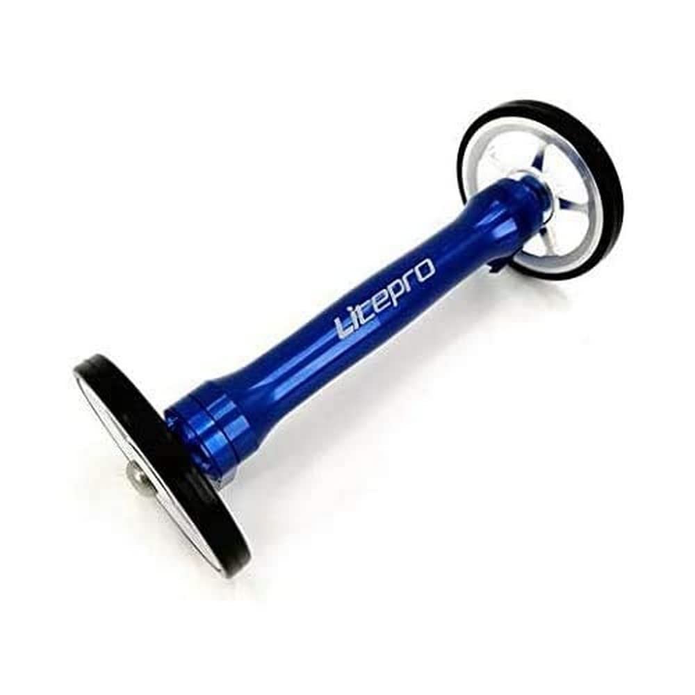 London Craftwork Eazy Wheels Extender for BROMPTON Folding Bicycle in BLUE Easy Wheels Extension (Extender + Silver Wheels)