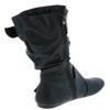 Forever Link Klein-70 Women's Closed Round Toe Buckle Slouch Flat Heel Mid-Calf Boot,Black Pu,9 view 2