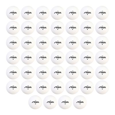STIGA Ping Pong Balls  46pk White 1-Star Table Tennis Balls, Official Size 40mm ABS Balls, Ultimate Durability for Indoor/Outdoor Ping Pong Tables