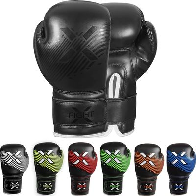 FightX Kids Boxing Gloves for 3-8 Years 4 6 Oz Training MMA Boys Girls Kickboxing Punching Gloves for Training, Punching Bag, Muay Thai, MMA (Full Black, 4oz)