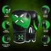 FightX Kids Boxing Gloves for 3-8 Years 4 6 Oz Training MMA Boys Girls Kickboxing Punching Gloves for Training, Punching Bag, Muay Thai, MMA (Black/Green, 4oz) view 2