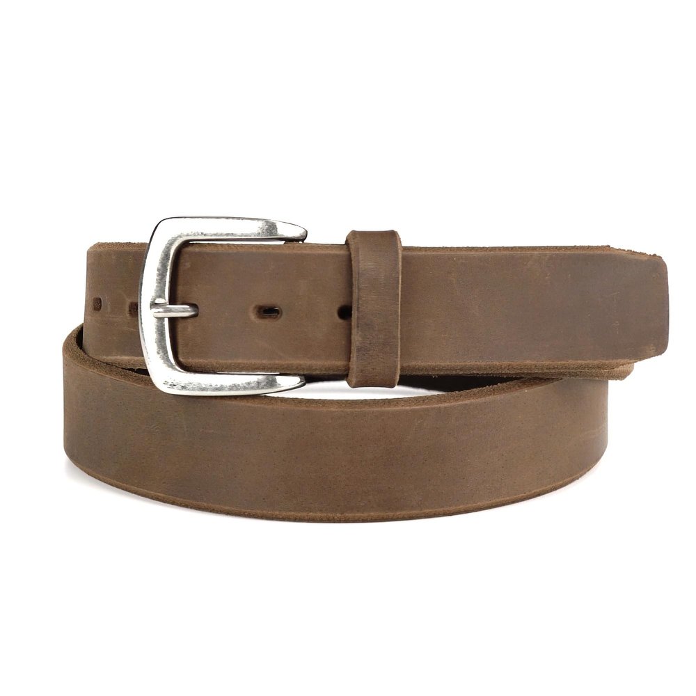 ARIAT Men's Embossed Logo Beveled-Edge Leather Belt, Medium Brown, 32