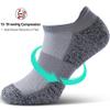 SITOISBE No Show Sports Compression Running Socks for Men Women Circulation 8-pairs, Low Cut Cushioned Socks Moisture Wicking Arch Support for Planter Faciatis Golf Exercise, Gray White, Large view 3