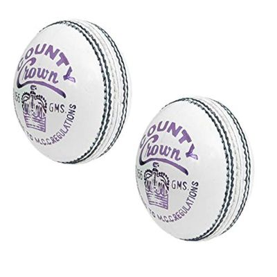 CW 2 X County Crown 4 Piece Senior Trainer Quality Cricket Ball White Pack Oz Stock