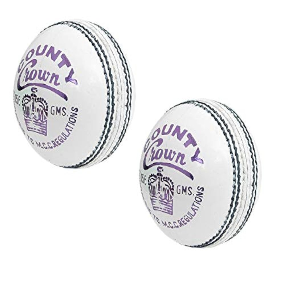 CW 2 X County Crown 4 Piece Senior Trainer Quality Cricket Ball White Pack Oz Stock