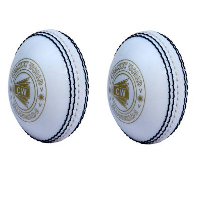 CW Spin White Cricket Ball Poly Soft Balls for Boys Junior Size Balls 2 Pcs