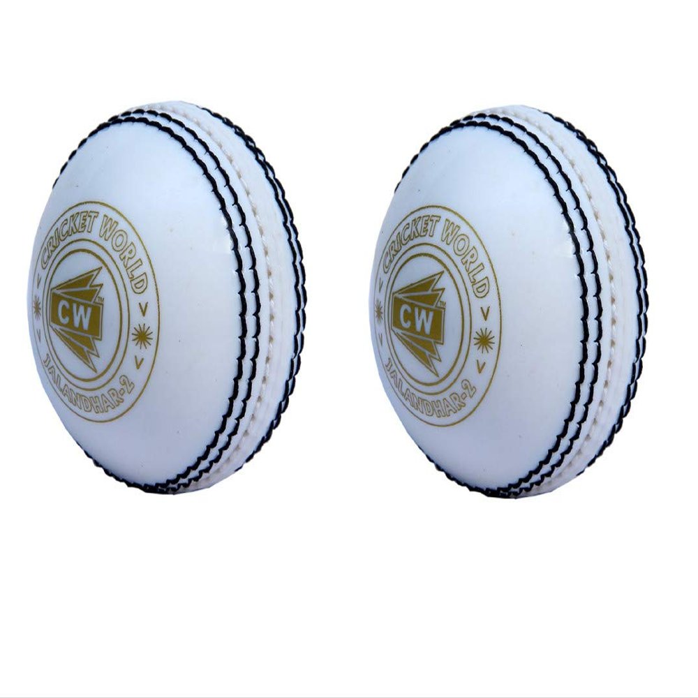 CW Spin White Cricket Ball Poly Soft Balls for Boys Junior Size Balls 2 Pcs