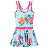 BAOHULU Toddler Girls Swimsuit One Piece Cute Floral Dress Swimwear 3-8 Years S349_CyanFlower_152/158 view 2